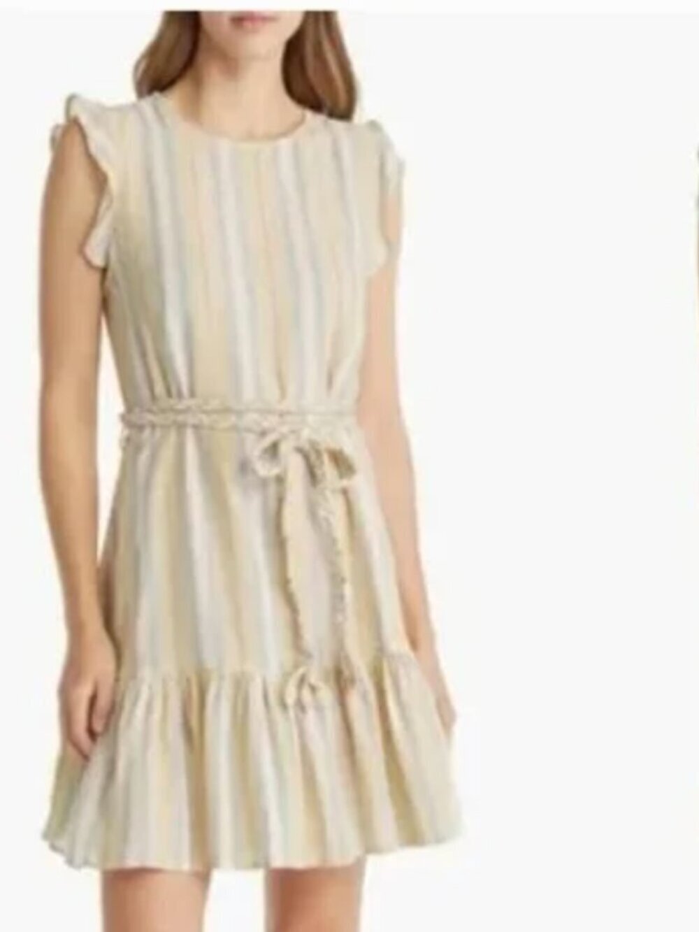 Marine Layer Laney Dress Linen Blend Beachy Stripe  NWT S